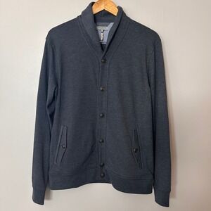 Ted Baker Jacket Mens XL Size 5 Charcoal Gray London Norre Shawl Collar Cardigan